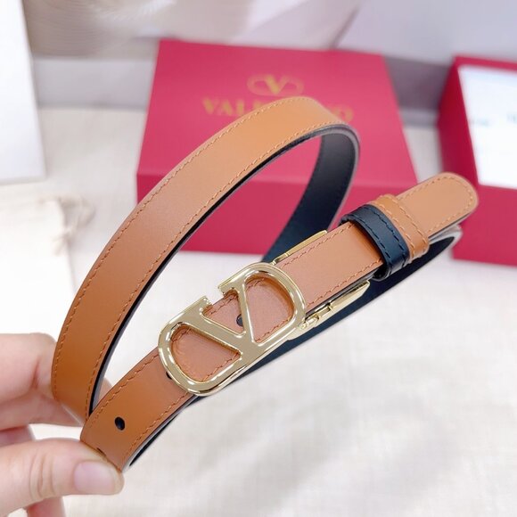 Classic Valentino VLogo Signature Belt Brown Black - Picture 4 of 7